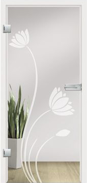 Wasserlilie design on clear glass